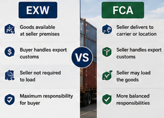 Porównanie warunków EXW i FCA w logistyce międzynarodowej