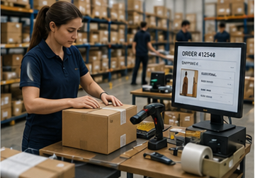 Centrum fulfillment dla e-commerce realizujące zamówienia klientów online
