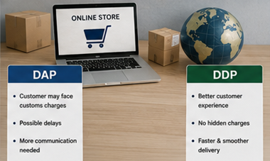 Międzynarodowa dostawa paczek e-commerce i logistyka celna w warunkach DDP i DAP