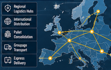 Europejska sieć transportowa wykorzystująca huby cross-docking i centra dystrybucyjne