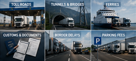 Europejskie systemy opłat dla ciężarówek i koszty międzynarodowego transportu frachtowego