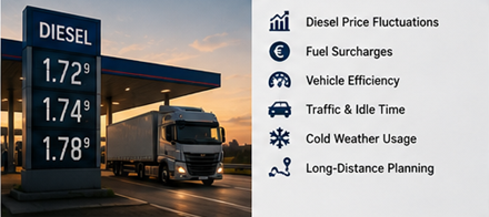 Ceny oleju napędowego wpływające na stawki transportu frachtowego i operacje logistyczne w Europie
