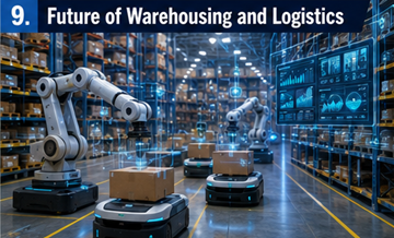 Inteligentny magazyn z robotami, automatyzacją i cyfrową technologią logistyczną