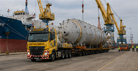 Port przemysłowy obsługujący ładunki ponadgabarytowe i operacje transportu ponadnormatywnego