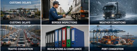 Wyzwania w transporcie międzynarodowym: opóźnienia celne, pogoda, ruch drogowy, porty i operacje logistyczne ładunków