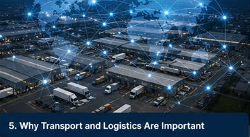 Globalna sieć logistyczna pokazująca połączenia transportowe w Europie w łańcuchu dostaw