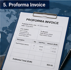 Faktura proforma używana przed potwierdzeniem wysyłki w logistyce i handlu międzynarodowym