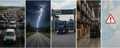 Wyzwania w transporcie logistycznym, w tym opóźnienia, ruch drogowy, pogoda i problemy ze śledzeniem przesyłek