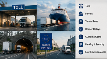 Europejskie drogi płatne, transport promowy i koszty logistyczne na granicach w międzynarodowym transporcie towarów