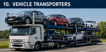 Autotransporter przewożący kilka samochodów po Europie